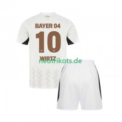 Fußballtrikot Bayer 04 Leverkusen Florian Wirtz 10 Kinder Auswärts 2024-2025 Kurzarm