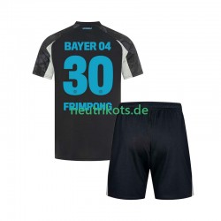 Fußballtrikot Bayer 04 Leverkusen Frimpong 30 Kinder Ausweich 2024-2025 Kurzarm
