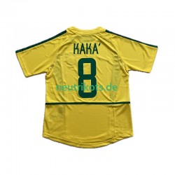 Fußballtrikot Brasilien KAKA 8 2002 Retro Herren Heim Kurzarm