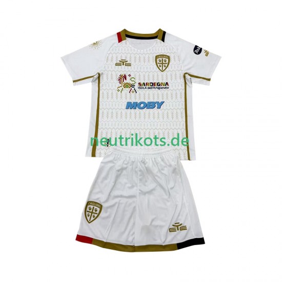 Fußballtrikot Cagliari Kinder Auswärts 2024-2025 Kurzarm
