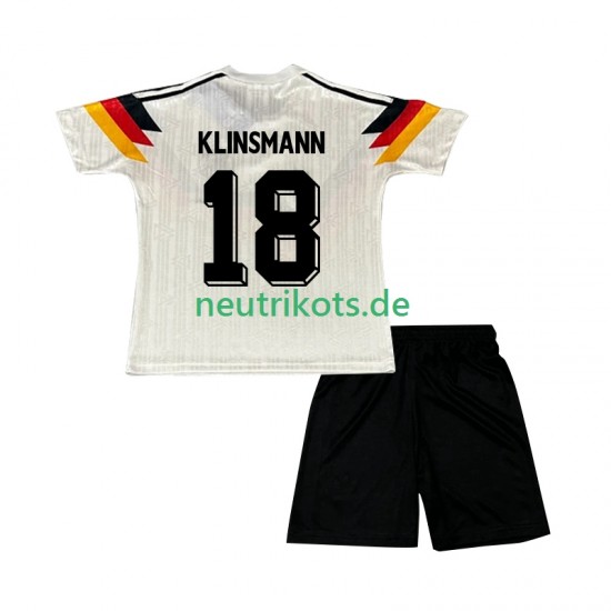 Fußballtrikot Deutschland Klinsmann 18 1990 Retro Kinder Heim Kurzarm