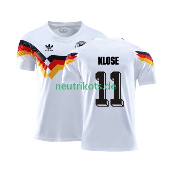 Fußballtrikot Deutschland Klose 11 1990 Retro Herren Heim Kurzarm