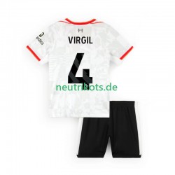 Fußballtrikot Liverpool VIRGIL 4 Kinder Ausweich 2024-2025 Kurzarm