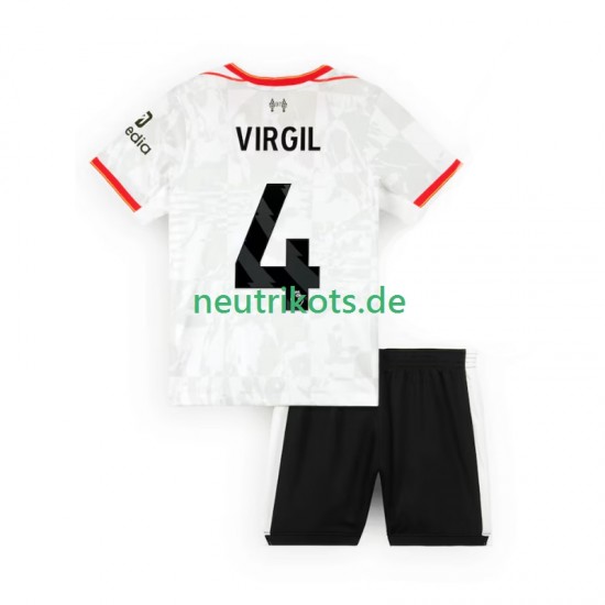 Fußballtrikot Liverpool VIRGIL 4 Kinder Ausweich 2024-2025 Kurzarm