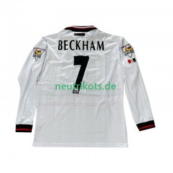 Fußballtrikot Manchester United Beckham 7 1998 Retro Herren Auswärts 1999 Langarm