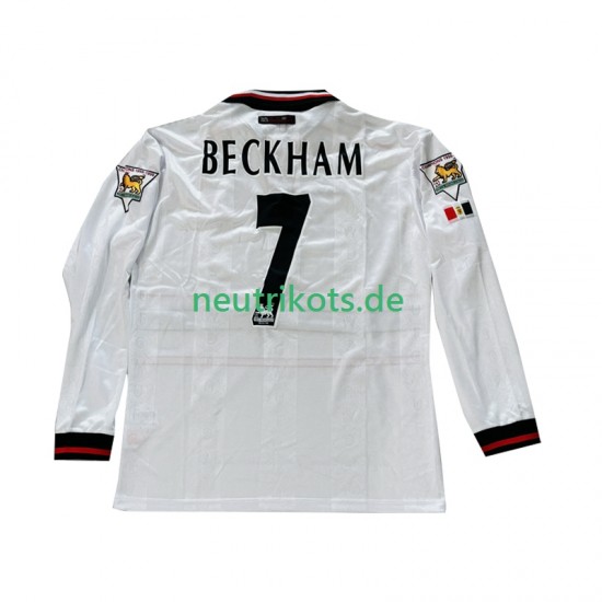 Fußballtrikot Manchester United Beckham 7 1998 Retro Herren Auswärts 1999 Langarm