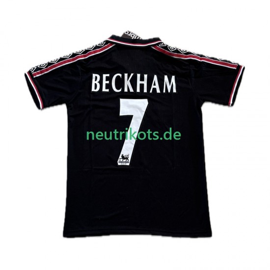 Fußballtrikot Manchester United Beckham 7 1998 Retro Herren Ausweich 1999 Kurzarm
