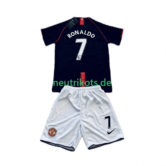 Fußballtrikot Manchester United Cristiano Ronaldo 7 2007 Retro Kinder Auswärts 2008 Kurzarm