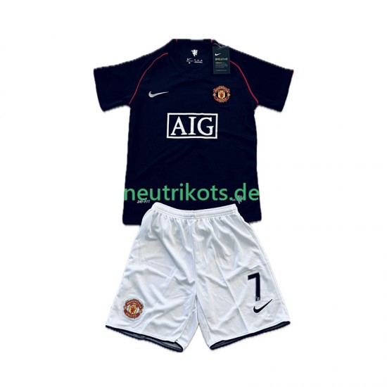 Fußballtrikot Manchester United Cristiano Ronaldo 7 2007 Retro Kinder Auswärts 2008 Kurzarm