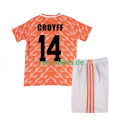 Fußballtrikot Niederlande Cruyff 14 1988 Retro Kinder Heim Kurzarm