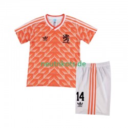 Fußballtrikot Niederlande Cruyff 14 1988 Retro Kinder Heim Kurzarm