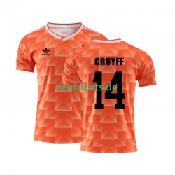 Fußballtrikot Niederlande Cruyff 14 1988 Retro Herren Heim Kurzarm