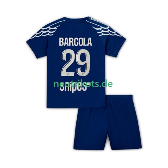 Fußballtrikot Paris Saint-Germain Bradley Barcola 29 Kinder Viertes 2024-2025 Kurzarm
