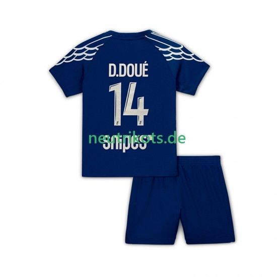 Fußballtrikot Paris Saint-Germain Desire Doue 14 Kinder Viertes 2024-2025 Kurzarm