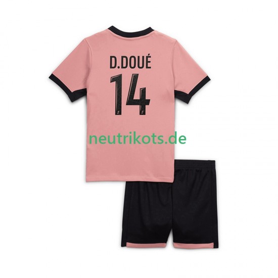 Fußballtrikot Paris Saint-Germain Desire Doue 14 Kinder Ausweich 2024-2025 Kurzarm