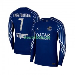 Fußballtrikot Paris Saint-Germain Khvicha Kvaratskhelia 7 Herren Viertes 2024-2025 Langarm