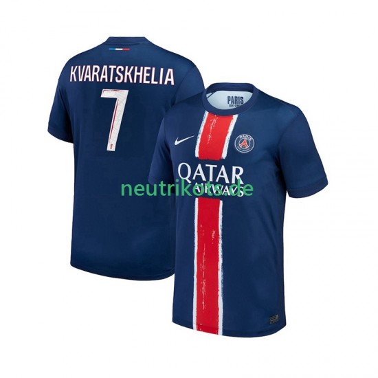 Fußballtrikot Paris Saint-Germain Khvicha Kvaratskhelia 7 Herren Heim 2024-2025 Kurzarm