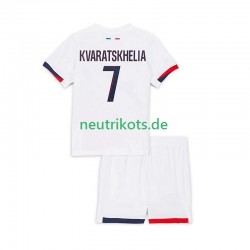 Fußballtrikot Paris Saint-Germain Khvicha Kvaratskhelia 7 Kinder Auswärts 2024-2025 Kurzarm