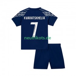 Fußballtrikot Paris Saint-Germain Khvicha Kvaratskhelia 7 Kinder Viertes 2024-2025 Kurzarm