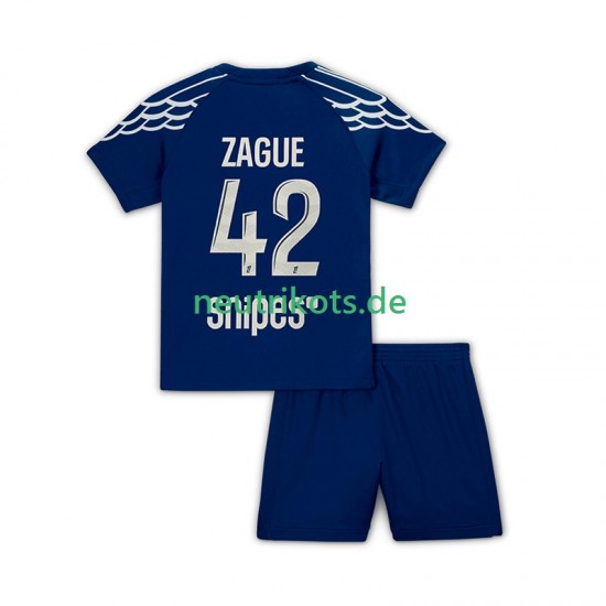 Fußballtrikot Paris Saint-Germain Zague 42 Kinder Viertes 2024-2025 Kurzarm
