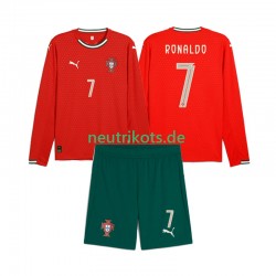 Fußballtrikot Portugal Crstiano Roanldo 7 Kinder Heim 2025 Langarm