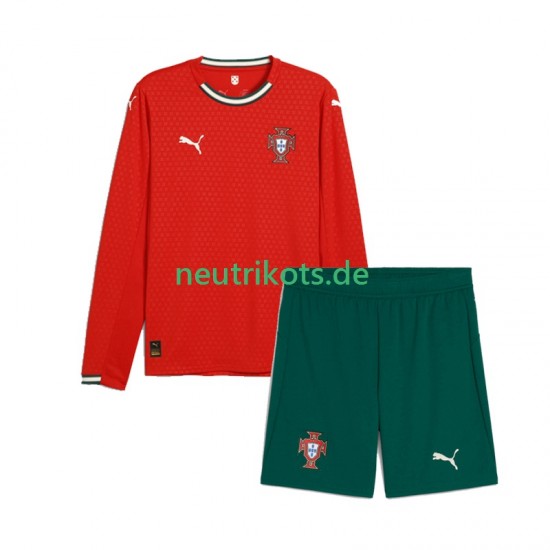 Fußballtrikot Portugal Kinder Heim 2025 Langarm