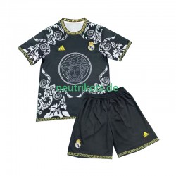 Fußballtrikot Real Madrid Versace Black Edition Kinder Heim 2024-2025 Kurzarm