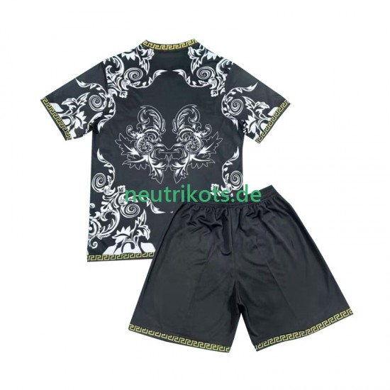 Fußballtrikot Real Madrid Versace Black Edition Kinder Heim 2024-2025 Kurzarm