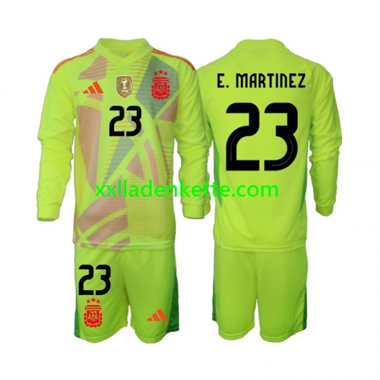 Fußballtrikot Argentinien Emiliano Martinez 23 Torwart Kinder Auswärts 2024 Langarm