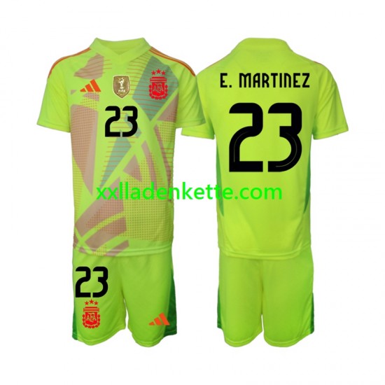 Fußballtrikot Argentinien Emiliano Martinez 23 Torwart Kinder Auswärts 2024 Kurzarm