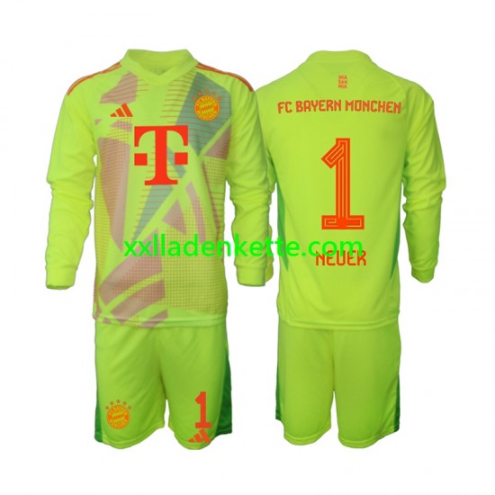 Fußballtrikot FC Bayern München Manuel Neuer 1 Torwart Kinder Heim 2024-2025 Langarm