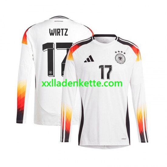 Fußballtrikot Deutschland Florian Wirtz 17 Herren Heim Euro 2024 Langarm