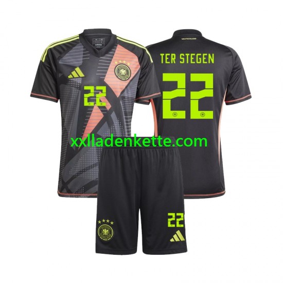 Fußballtrikot Deutschland Ter Stegen 22 Torwart Kinder Heim Euro 2024 Kurzarm