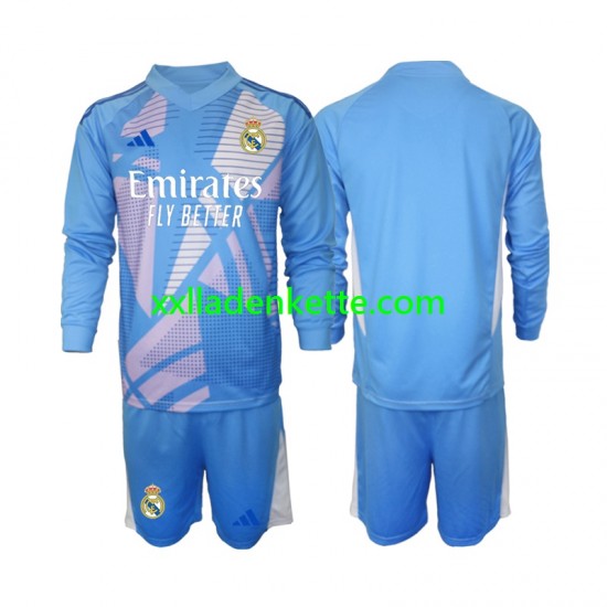 Fußballtrikot Real Madrid Torwart Kinder Heim 2024-2025 Langarm
