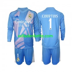 Fußballtrikot Real Madrid Thibaut Courtois 1 Torwart Kinder Heim 2024-2025 Langarm