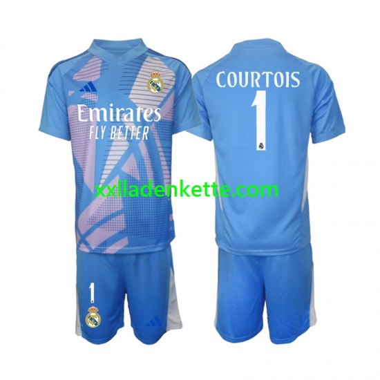 Fußballtrikot Real Madrid Thibaut Courtois 1 Torwart Kinder Heim 2024-2025 Kurzarm