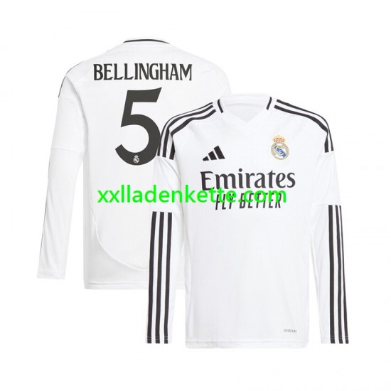 Fußballtrikot Real Madrid Jude Bellingham 5 Herren Heim 2024-2025 Langarm