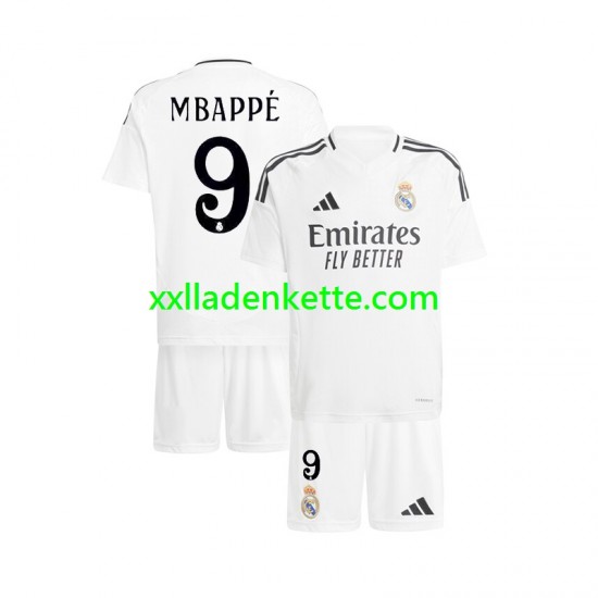 Fußballtrikot Real Madrid Mbappé Kylian 9 Kinder Heim 2024-2025 Kurzarm