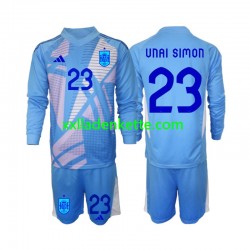 Fußballtrikot Spanien Unai Simon 23 Torwart Kinder Heim Euro 2024 Langarm
