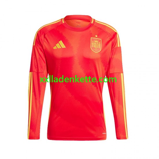 Fußballtrikot Spanien Herren Heim Euro 2024 Langarm