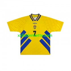 Fußballtrikot Schweden Henrik Larsson 7 Retro Herren Heim 1994 Kurzarm