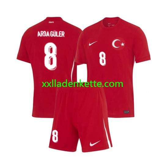 Fußballtrikot Türkei Arda Guler 8 Kinder Auswärts Euro 2024 Kurzarm