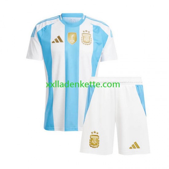 Fußballtrikot Argentinien Kinder Heim Copa America 2024 Kurzarm