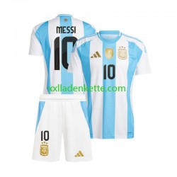 Fußballtrikot Argentinien Lionel Messi 10 Kinder Heim Copa America 2024 Kurzarm