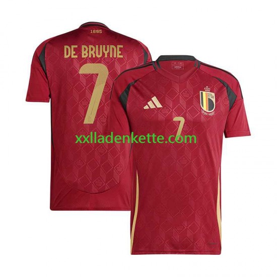 Fußballtrikot Belgien De Bruyne 7 Herren Heim Euro 2024 Kurzarm