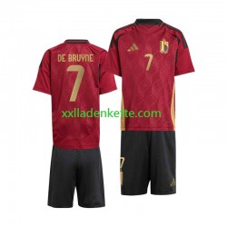 Fußballtrikot Belgien De Bruyne 7 Kinder Heim Euro 2024 Kurzarm