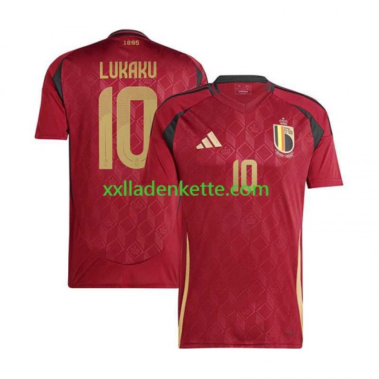 Fußballtrikot Belgien Romelu Lukaku 10 Herren Heim Euro 2024 Kurzarm
