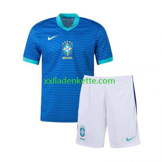 Fußballtrikot Brasilien Kinder Auswärts Copa America 2024 Kurzarm