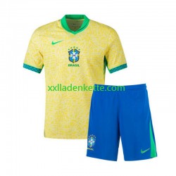 Fußballtrikot Brasilien Kinder Heim Copa America 2024 Kurzarm