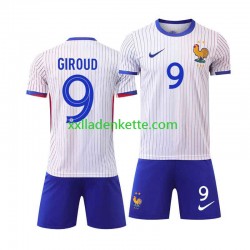 Fußballtrikot Frankreich Olivier Giroud 9 Kinder Auswärts Euro 2024 Kurzarm